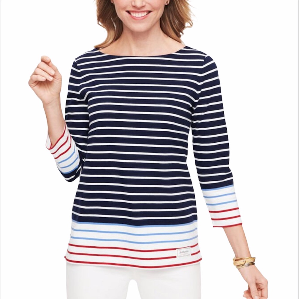 AUTHENTIC TALBOTS TEE - COLORBLOCK STRIPE